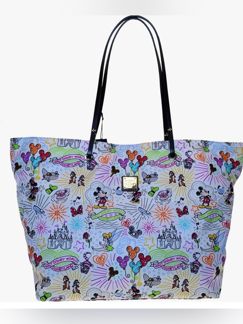 Dooney & Bourke Reversible Disney Sketch Icon Multicolor Tote Bag EUC